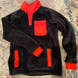 Cotopaxi pullover 1/4 button down fleece left button pocket hand warmer pocket